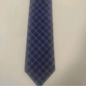 Aquascutum London 55" X 4"  Royal Blue Tie with Subtle Scroll Grid